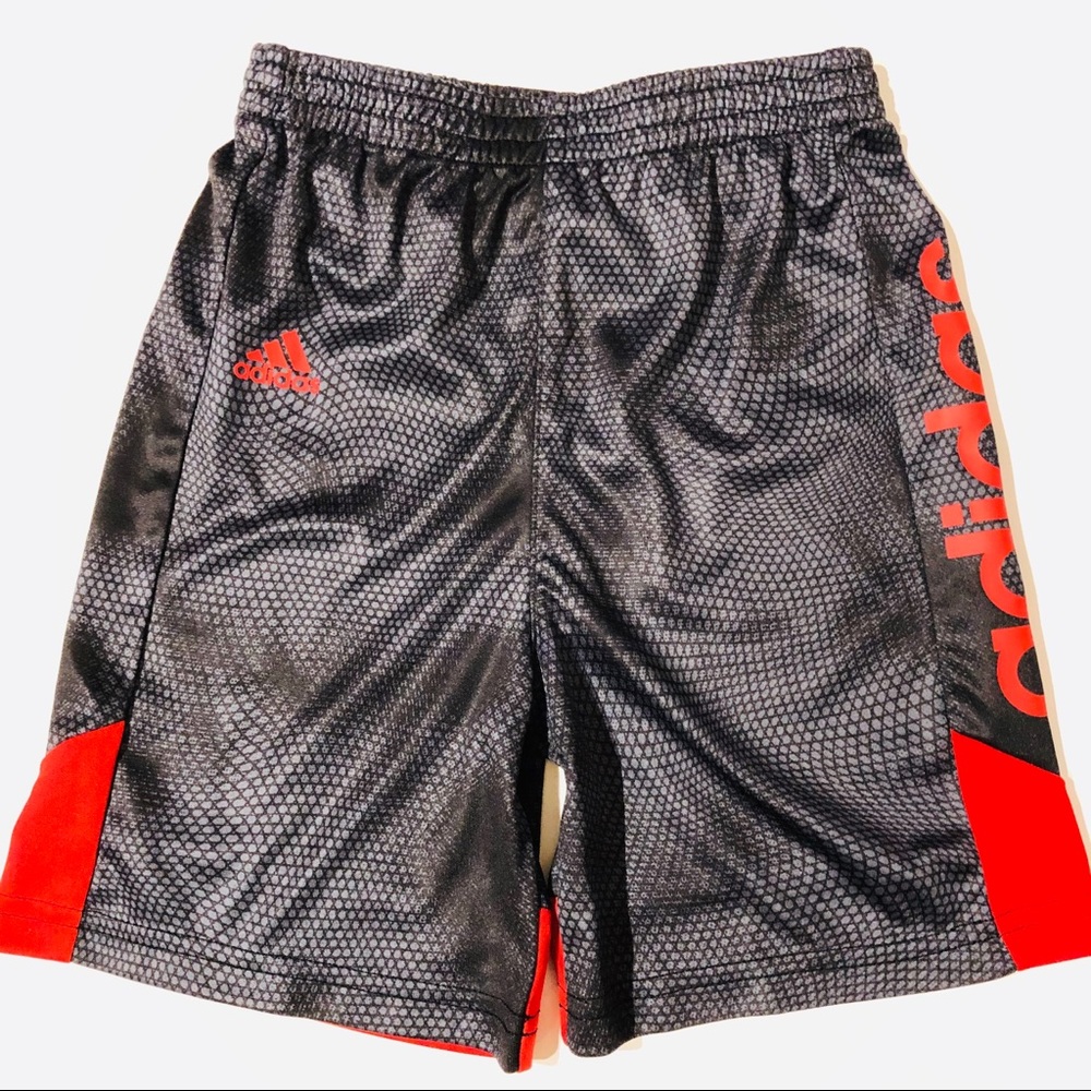 adidas Black and Red Boys Athletic Shorts